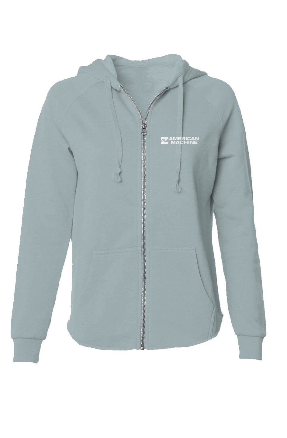 American Machine Womens Lightweight Wash Zip Hoodie