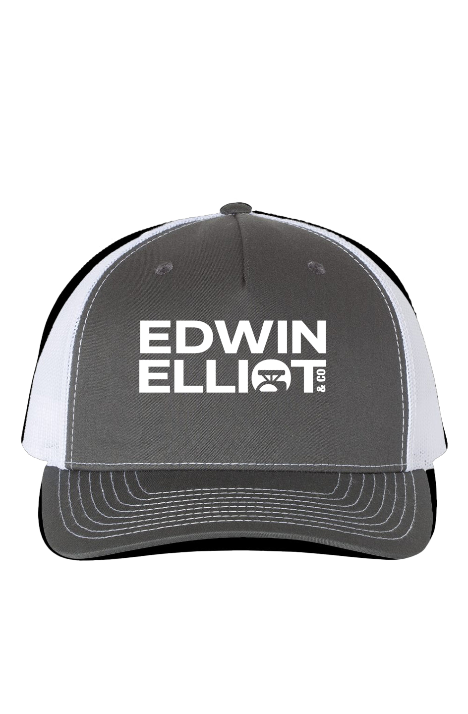 Edwin Elliott Richardson 112 Five Panel Trucker Cap (Charcoal/White)