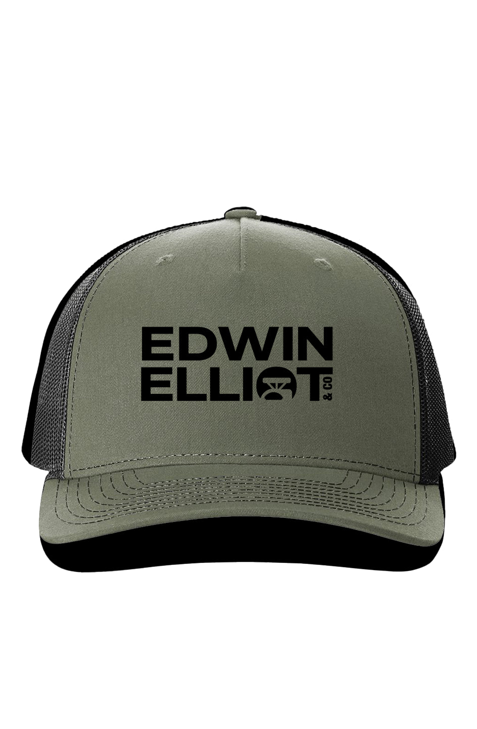 Edwin Elliott Richardson 112 Five Panel Trucker Cap (Loden Green/Black)