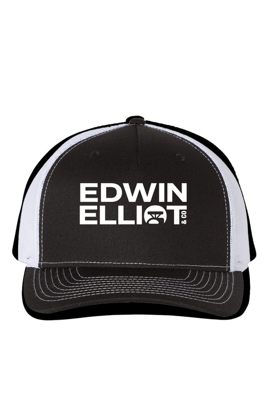 Edwin Elliott Richardson 112 Five Panel Trucker Cap (Black/White)