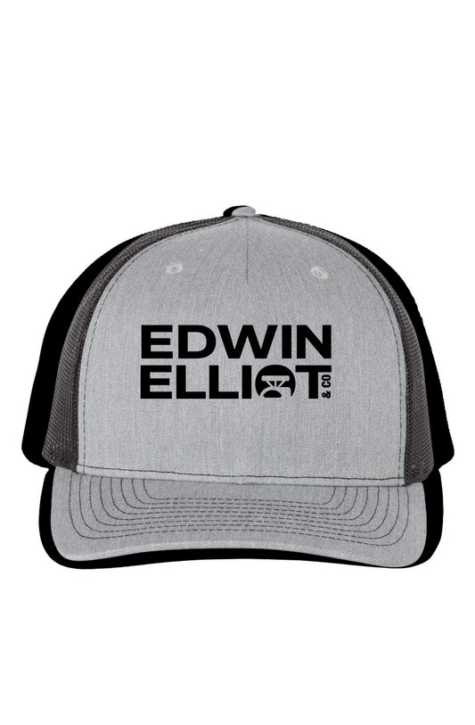 Edwin Elliott Richardson 112 Five Panel Trucker Cap (Heather Grey/Black)