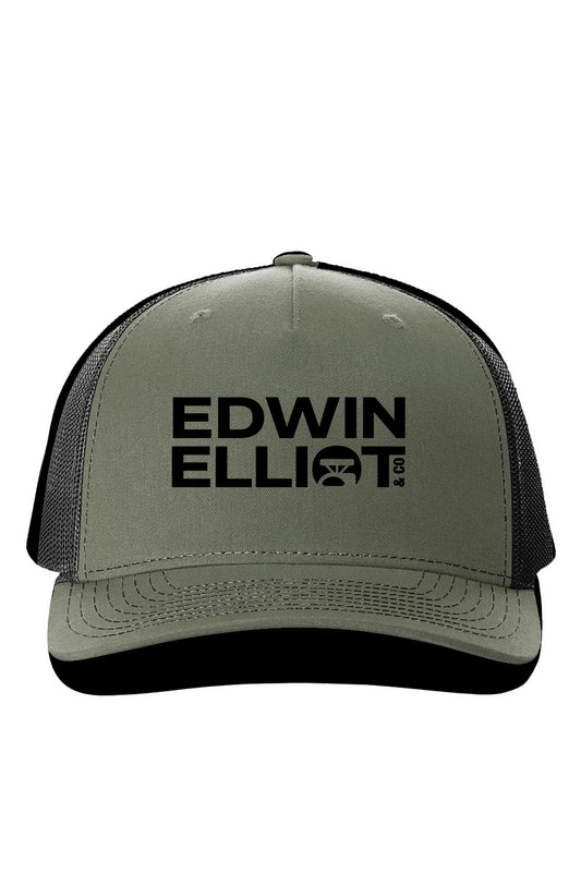 Edwin Elliott Richardson 112 Five Panel Trucker Cap (Loden Green/Black)
